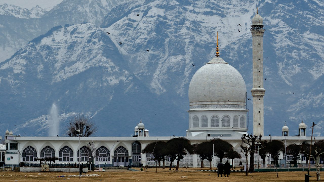 Hazratbal Shrine in Kashmir brown chinar kashmir