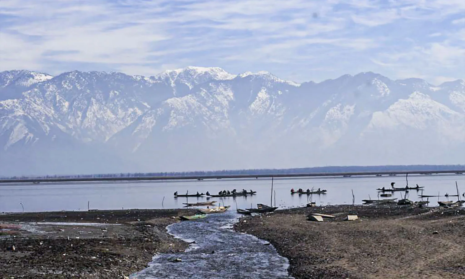 Wular Lake in Kashmir brown chinar kashmir