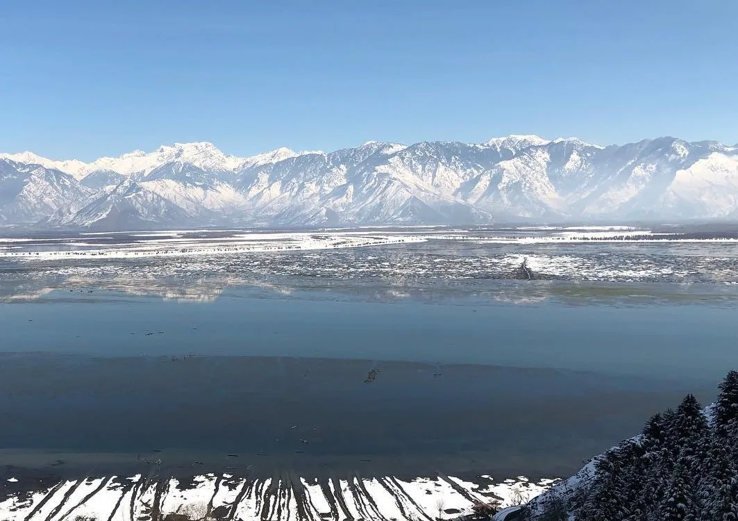 Wular Lake in Kashmir brown chinar kashmir