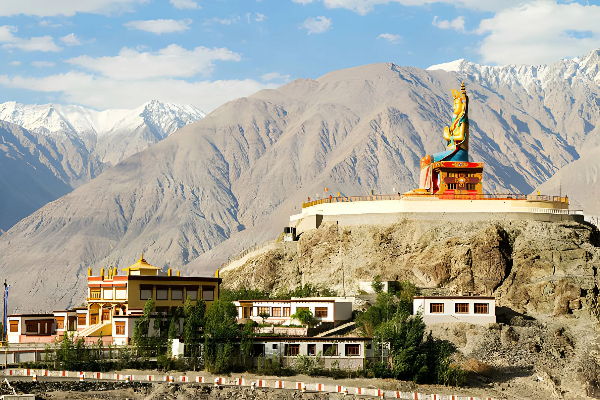 Diskit Monastery brown chinar kashmir