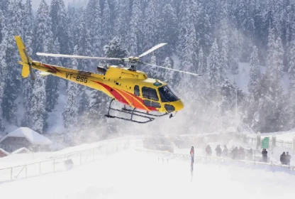 Helicopter Ride in Gulmarg brown chinar kashmir 1